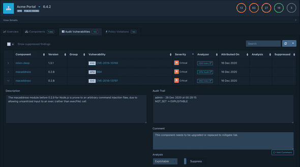 Identify and remediate vulnerable components