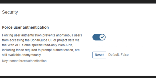 Force Authentication Setting